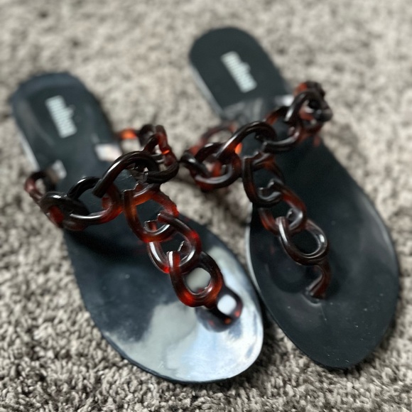 Women’s Melissa Thong Faux Chain Detail Sandals Size 6 - Picture 3 of 3